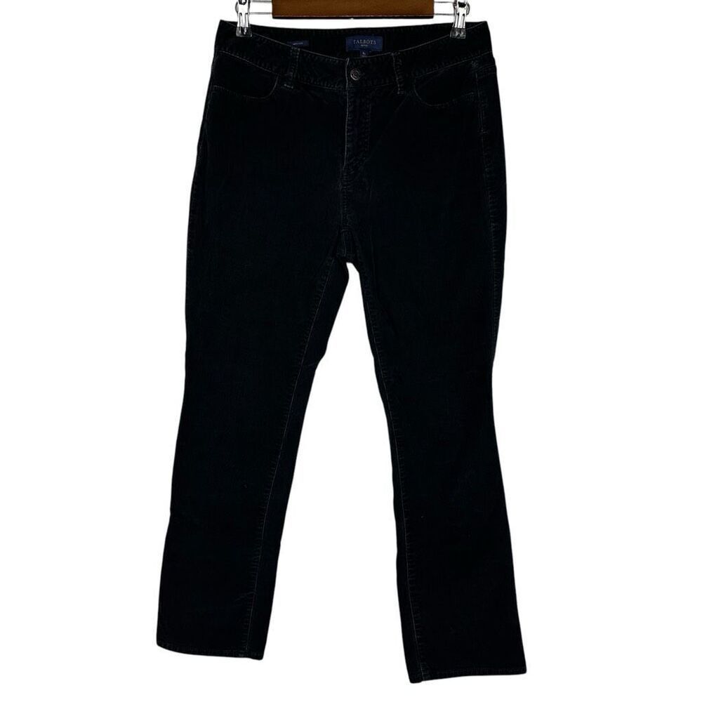 Talbots size 8P Heritage Black Corduroy Pants